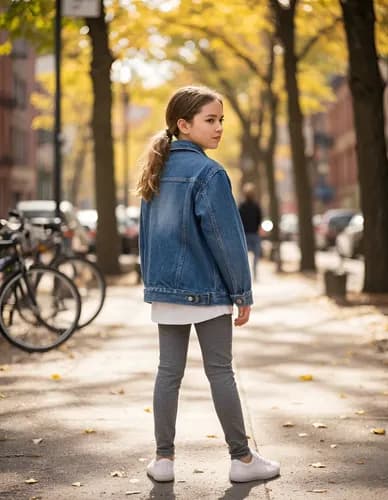 Campera Jean De Nena Azul Oversize Moon - imagen 2