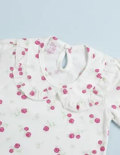 Remera Manga C. De Algodón Estampado Cuello Redondo Volados - imagen 6