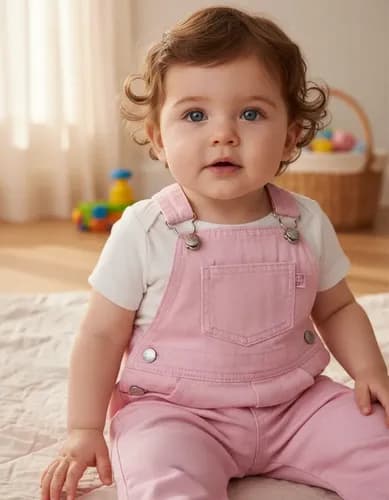 Jardinero Gabardina Color Para Bebes - imagen 21