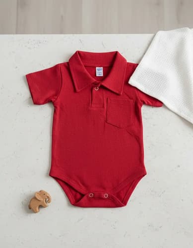 Bodys Manga Corta De Algodón Con Cuello Chomba Lisos Bebes