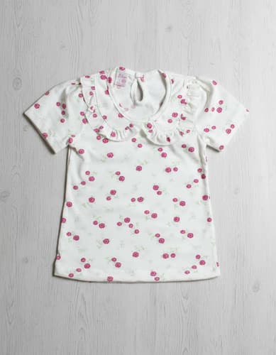 Remera Manga C. De Algodón Estampado Cuello Redondo Volados - imagen 9