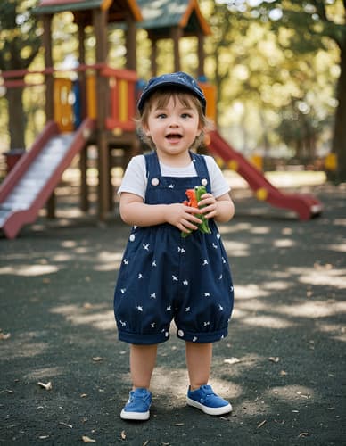 Jardinero Pañalero  De Algodón Estampado Y Gorro Para Bebes - imagen 24