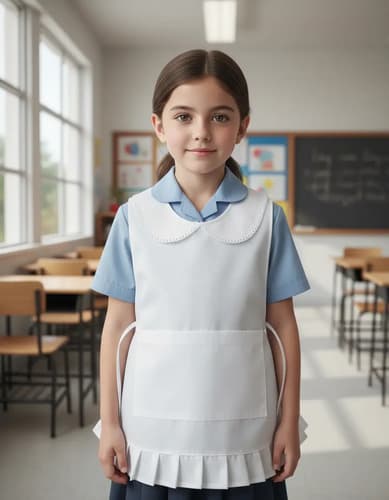Guardapolvo Escolar Ponchito Niña Talles 6 Al 16, Arciel