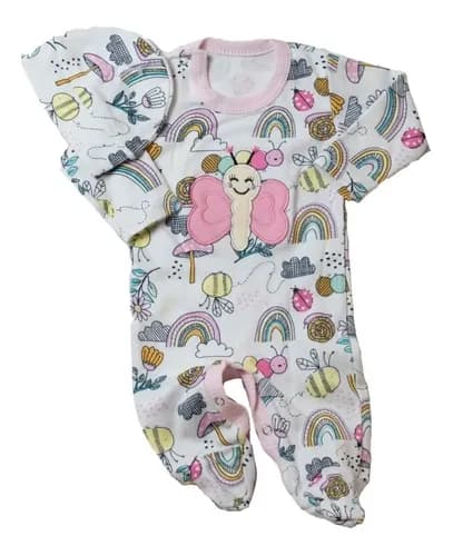 Enterito Pañalero De Algodon Estampado Con Gorro Bebes