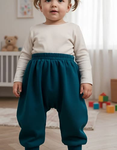 Pantalon Babucha De Algodon Frizado Con Puño Bebes - imagen 23
