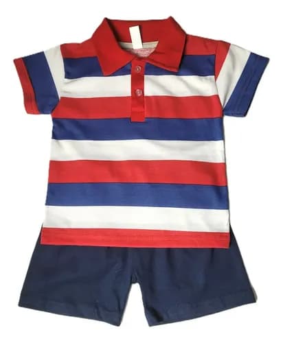Conjunto De Chomba Manga Corta Y Short Algodon Bebes - imagen 11