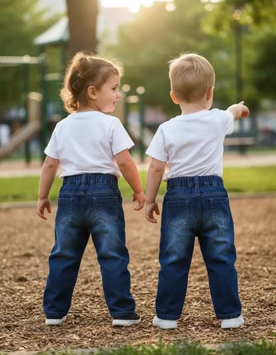 Jeans Mom Ancho Bebe Unisex - imagen 2