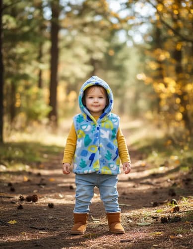 Chaleco Polar Soft Estampado Con Capucha Para Bebe