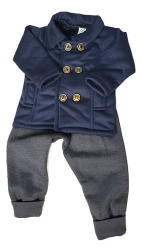 Conjunto Saco Interior Peluche Y Pantalon Jogging Friza Bebe - imagen 2