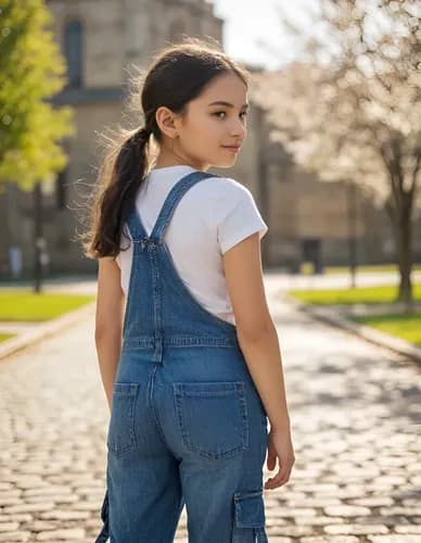 Jardinero Jeans Rigido Cargo Niñas - imagen 2
