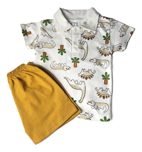 Conjunto De Chomba Manga Corta Y Short Algodon Bebes - imagen 10