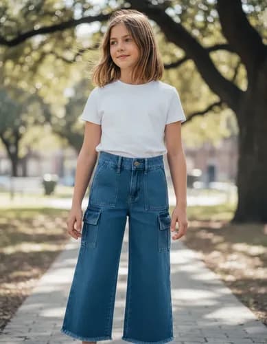 Pantalon Jeans Wide Leg Niñas