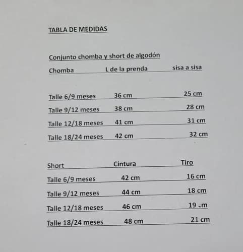 Conjunto De Chomba Manga Corta Y Short Algodon Bebes - imagen 2