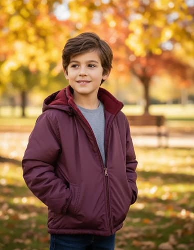 Campera Con Capucha Interior Tela Polar Niños - imagen 2