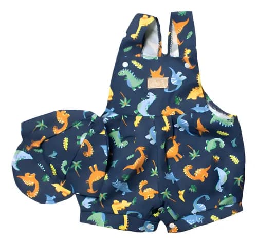 Jardinero Pañalero  De Algodón Estampado Y Gorro Para Bebes - imagen 20