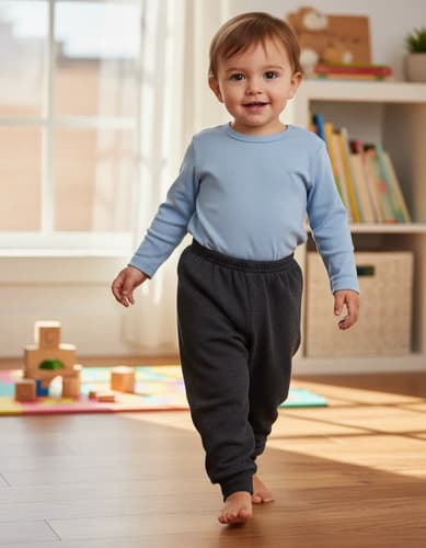 Pantalon Babucha De Algodon Frizado Con Puño Bebes - imagen 17