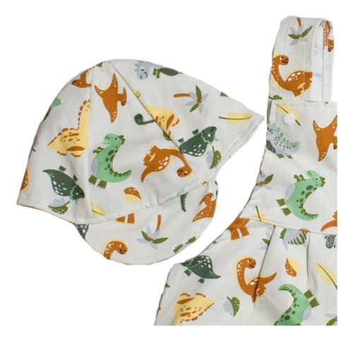 Jardinero Pañalero  De Algodón Estampado Y Gorro Para Bebes - imagen 26