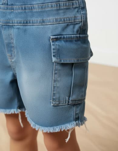 Jardinero Corto Cargo De Jeans Niñas - imagen 3