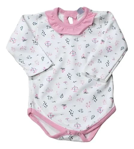 Bodys Con Volado 100% Algodon Estampado M, Larga Beba