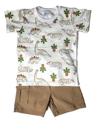 Conjunto Remera Manga Corta Y Short De Bengalina Bebe - imagen 7
