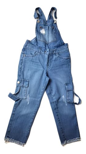 Jardinero Jeans Rigido Cargo Niñas