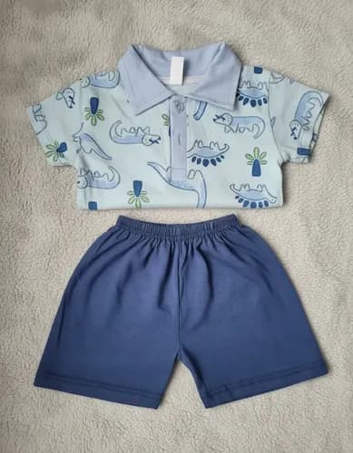 Conjunto De Chomba Manga Corta Y Short Algodon Bebes - imagen 8