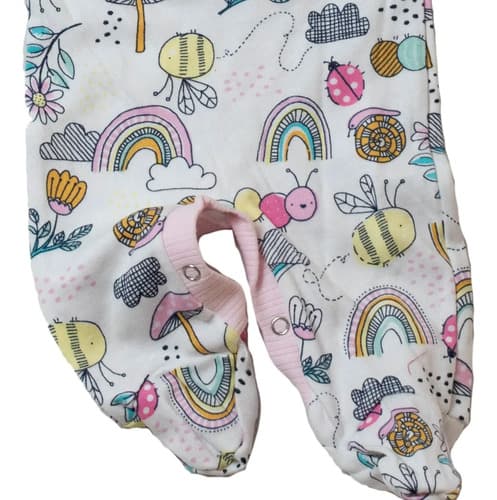 Enterito Pañalero De Algodon Estampado Con Gorro Bebes - imagen 3