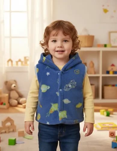 Chaleco Polar Soft Estampado Con Capucha Para Bebe - imagen 8