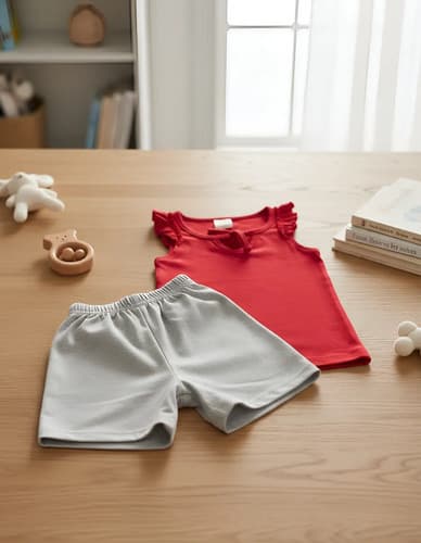 Conjunto Musculosa Y Short De Algodón Bebe