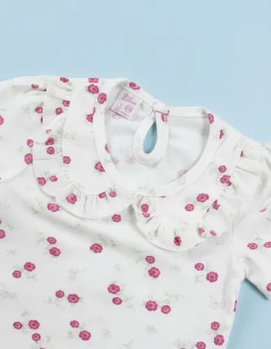 Remera Manga C. De Algodón Estampado Cuello Redondo Volados - imagen 8