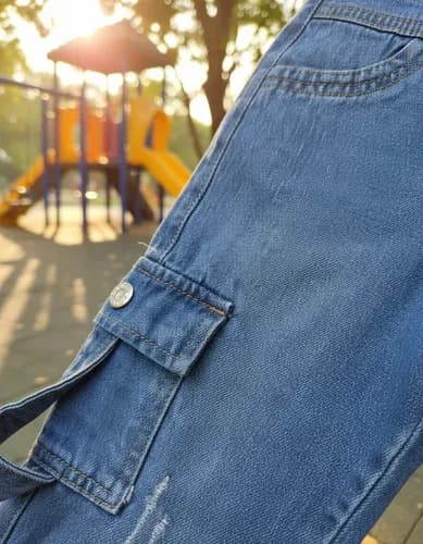 Jardinero Jeans Rigido Cargo Niñas - imagen 3