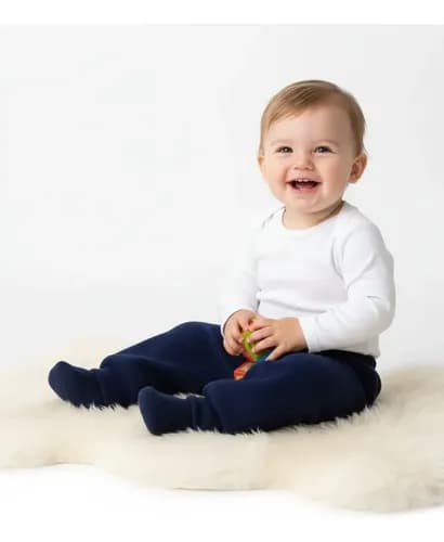 Pantalon Babucha De Algodon Frizado Con Puño Bebes - imagen 4