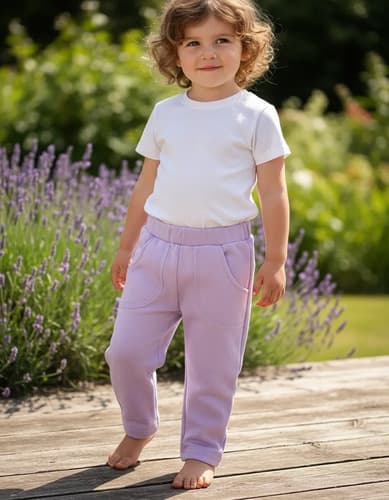 Pantalón De Algodon Frizado Bebes Bolsillos L - imagen 6