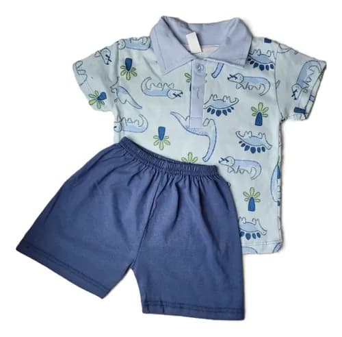 Conjunto De Chomba Manga Corta Y Short Algodon Bebes - imagen 7