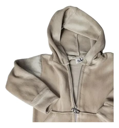 Campera De Plush Con Capucha Y Cierre Bebes - imagen 4