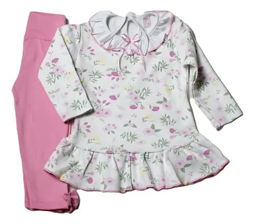 Conjunto De Calza Modal Soft Y Remera M. L. Algodon  Beba - imagen 9