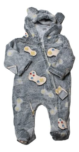 Enterito Peluche Con Capucha Orejitas Bebe - imagen 2
