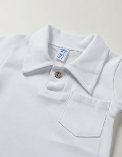 Bodys Manga Corta De Algodón Con Cuello Chomba Lisos Bebes - imagen 10