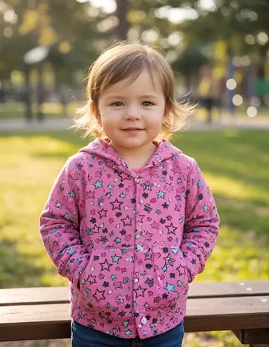 Campera/capucha De Algodón Friza Estampada Beba Botones - imagen 2