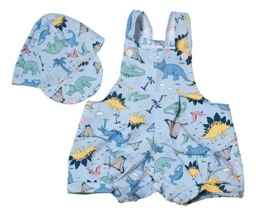 Jardinero Pañalero  De Algodón Estampado Y Gorro Para Bebes - imagen 23