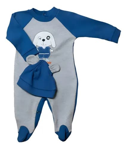 Enterito Pañalero De Algodon  Gorrito Orejitas Bebes - imagen 4