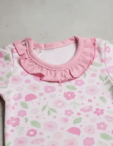 Bodys Con Volado 100% Algodon Estampado M, Larga Beba - imagen 8