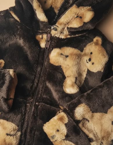 Campera Con Capucha Polar Soft/ Piel Abrigo  Bebes - imagen 3