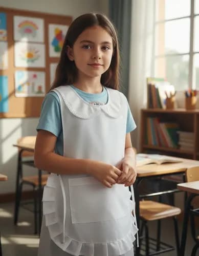 Guardapolvo Escolar Ponchito Niña Talles 6 Al 16, Arciel - imagen 2