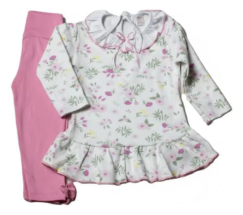 Conjunto De Calza Modal Soft Y Remera M. L. Algodon  Beba - imagen 6