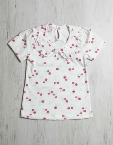 Remera Manga C. De Algodón Estampado Cuello Redondo Volados - imagen 7