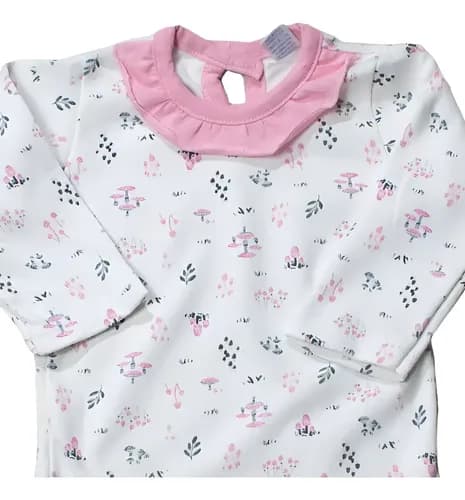 Bodys Con Volado 100% Algodon Estampado M, Larga Beba - imagen 2