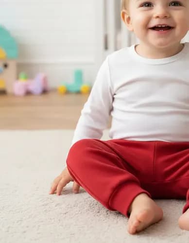 Pantalon Babucha De Algodon Frizado Con Puño Bebes - imagen 8
