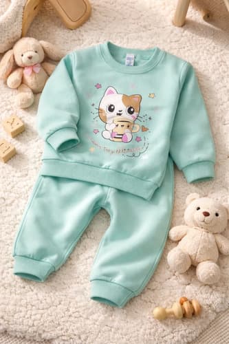 Conjunto Friza De Buzo C. Redondo Y Pantalón  Beba Gat - imagen 5