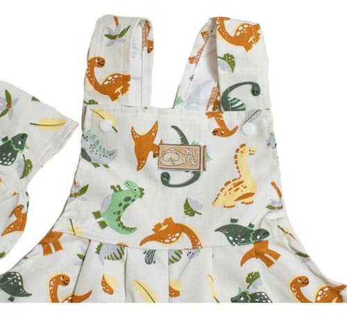 Jardinero Pañalero  De Algodón Estampado Y Gorro Para Bebes - imagen 17